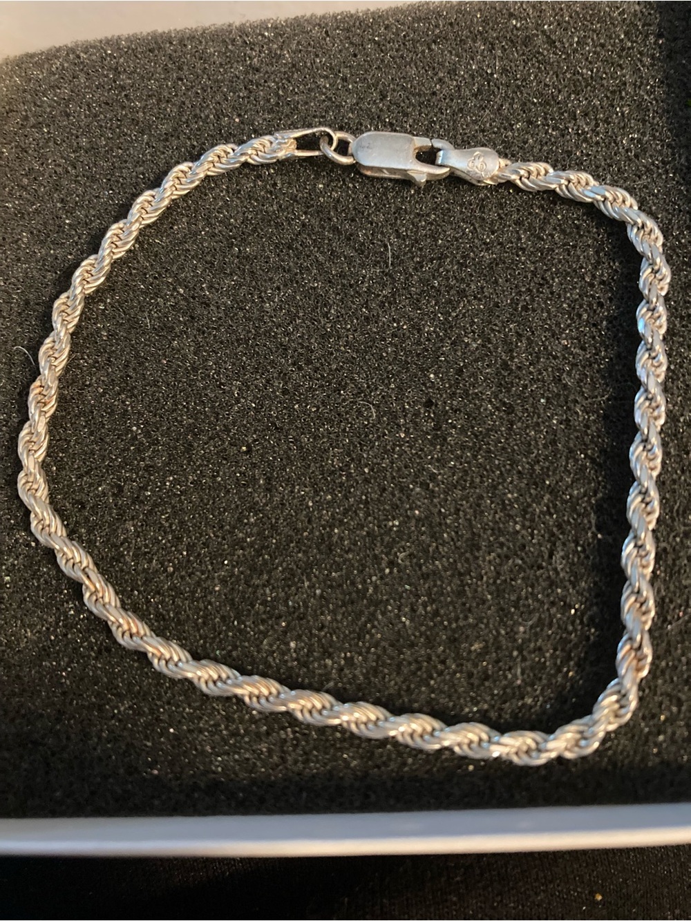 8” Sterling Silver rope chain bracelet